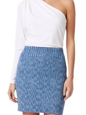 BCBGMaxAzria Bandage Mini Skirt Blue Ribbed Stretch S